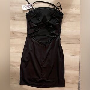 PromGirl Black Backless Strappy Dress
